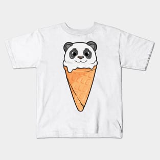 Panda with Waffle and Ice cream Kids T-Shirt